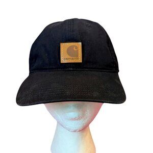 Carhartt Canvas Dad Hat Baseball Hat Black‎ Unisex Leather Patch
